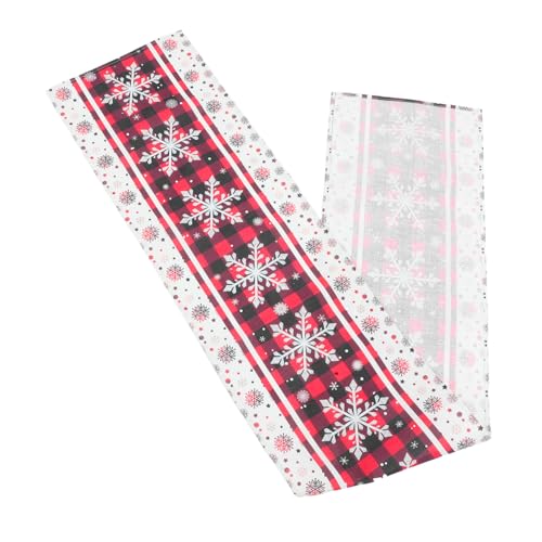 TOBBOMEY Weihnachtsdekoration Tischläufer Feiertags -Tischdecke Ferienhäuser Schneeflocken Tischläufer Weihnachtsfeier -Dekoration Schneeflocke Polyester (Polyester) rot von TOBBOMEY