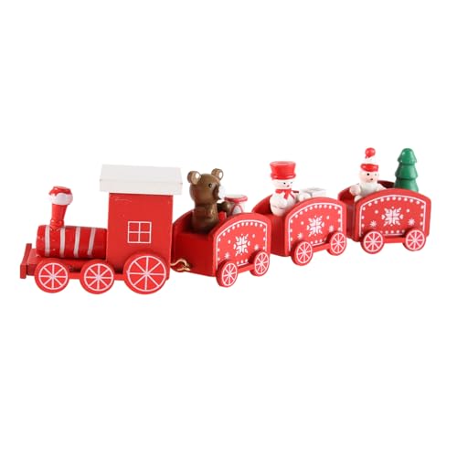 TOBBOMEY Weihnachtszug Holzfigur Kreative Tortendeko Party Tischdekoration Holz Zug Ornament für Weihnachtsfeier von TOBBOMEY