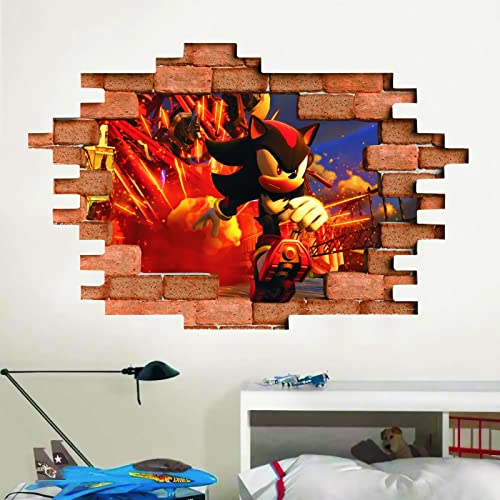 Sonic Wandtattoo, Wandaufkleber für Kinderzimmer, Sonic Wall Sticker, Kinder Cartoon Schlafzimmer Hintergrund Wanddekoration Selbstklebender Wandaufkleber, für Kinderzimmer-Wandbilder (UV4832) von Tocave