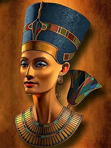 TOCAVE Malen nach Zahlen Ölgemälde nach Zahlen Erwachsene ägyptische Frauen Leinwand Porträt handbemalte Wanddekoration Geschenk 40x50cm von TOCAVE