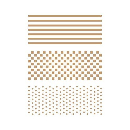 Schablonen-Deko-Hintergründe 001 Streifen, Punkte, Quadrate. Schablonengröße: 20 x 30 cm, Designgröße: 17 x 24,7 cm von TODO-STENCIL