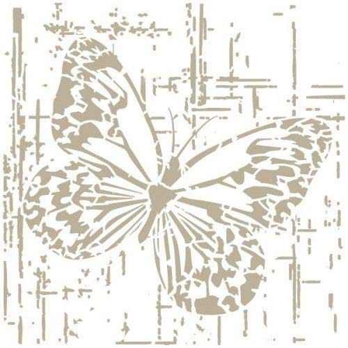 TODO-STENCIL Schablone Mini Deco Figur 131 Schmetterling Außenmaße: 12 x 12 cm Innenmaße Design 10 x 10 cm von TODO-STENCIL