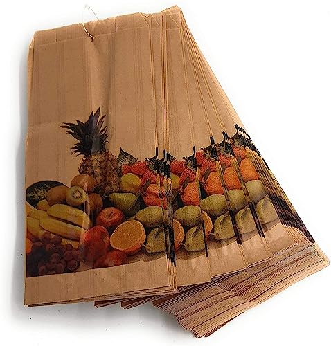 100 x Anti-Feuchtigkeits-Papiertüten für Obst und Gemüse, gebunden für mehr Komfort, 18 x 33 cm (1,5 kg) von TODOKRAFT