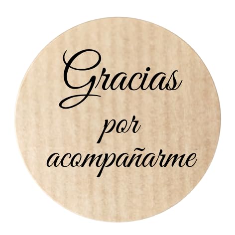 Aufkleber aus Kraftpapier, Aufschrift "Gracias por Acompañarme", 35 mm, 100 Stück von TODOKRAFT