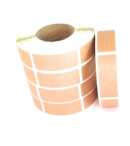 TODOKRAFT 2000 Klebeetiketten aus Kraftpapier, rechteckig, 5 x 2 cm, zum Beschriften von Hand oder mit Thermodrucker mit Ribbon, Etiketten für die Etikettierung von Flaschen, Ordnern, Beutelverschluss von TODOKRAFT