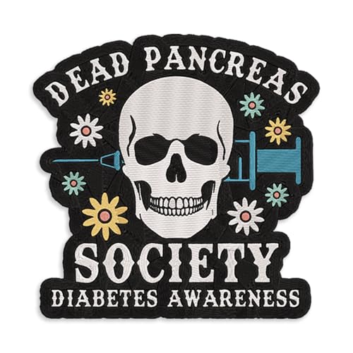 TODOLIA Aufnäher "Dead Pancreas Society", bestickt, Typ 1 Diabetes-Geschenk, T1D-Warrior-Dekor-Zubehör, Typ 1 Diabetes-Band, Typ 1 Diabetes-Bewusstseins-Bügelbild für Taschen, Kleidung, 2 Stück TODOLIA Aufnäher "Dead Pancreas Society", bestickt, Typ 1 Diabetes-Geschenk, T1D-Warrior-Dekor-Zubehör, Typ 1 Diabetes-Band, Typ 1 Diabetes-Bewusstseins-Bügelbild für Taschen, Kleidung, 2 Stück von TODOLIA
