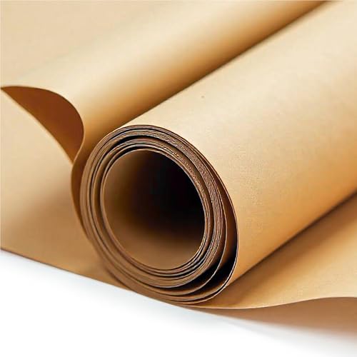 TODOO Packpapier, 50 Blatt Kraftpapier (120x100 cm, 80 g/m², 5 kg), Geschenkpapier braun, natur, ideal für Kunsthandwerk, Umzug und Füllmaterial von TODOO