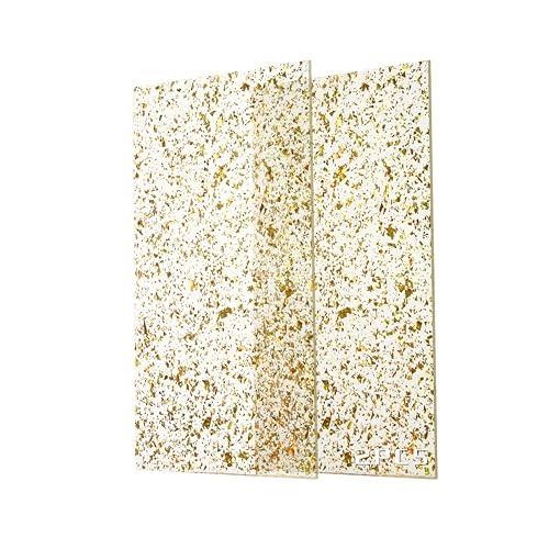 TOEPODO Durchsichtige Acrylplatte, unregelmäßiger Glitzer, 1/8 Dicke, glitzernde Plexiglas-PMMA-Acrylplatten für Laserschneiden, Gravur, Handwerk, DIY, Dekoration, Ornamente (2, goldene Glitzerflocken TOEPODO Durchsichtige Acrylplatte, unregelmäßiger Glitzer, 1/8 Dicke, glitzernde Plexiglas-PMMA-Acrylplatten für Laserschneiden, Gravur, Handwerk, DIY, Dekoration, Ornamente (2, goldene Glitzerflocken von TOEPODO