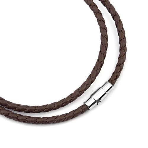 1 STÜCK 45/50/60 cm Schwarz/Braun Geflecht Wachsschnur 3mm/4mm/5mm/6mm DIY Anhänger Halskette Schmuckherstellung Klassische Herren Leder Halskette Choker Schmuck Geschenke ( Size : 50cm , Color : Brow von TOFIMA