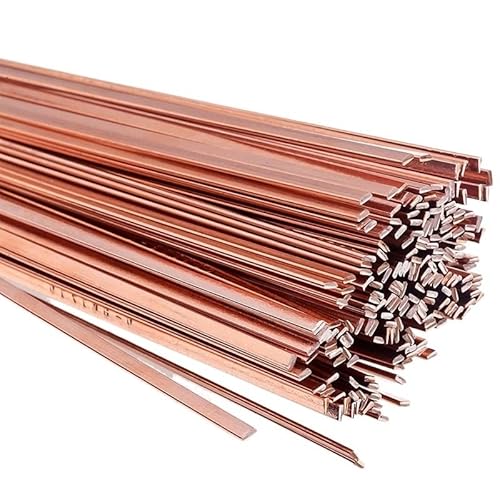 TOFIMA 5 Teile/Satz Durchmesser 1/1,5/2/2,5/3mm Messing Schweißstab 50 cm Phosphor Kupfer Elektrode Schweißdraht Lötstab Bronze Kein Lötpulver erforderlich (Size : 1.3x3.2mm Flat, Color : 5pcs) von TOFIMA