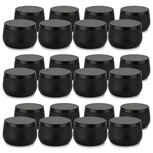 TOFU Kerzengläser, Leere Kerzendosen aus Metall 24 Pcs, 8oz (220 ml), Kerzen Selber Machen Set, Kerzenherstellung Set & Zubehör, Duftkerzen Metalldose mit Deckel für Tee-Süßigkeiten-Gewürze-Kerze von TOFU