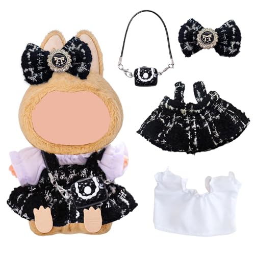4 Stück Kleidung Kompatibel mit Puppen, Puppenkleidung, 17cm Puppenkleidung Kompatibel, Puppenzubehör mit Schleife Haarspange Kurzarm für Jungen Mädchen Geschenke (Ohne Puppe) von TOGETDREAM
