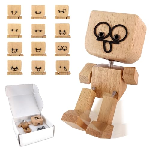 Schüttelmann aus Holz, Schüttelnde Holzmann-Figur mit 12 Ausdrücken Handgefertigter Wackelnder Holzmann Charmante Kleine Holzfigur Wackelfigur Auto für Armaturenbrett Autozubehör Schreibtisch Deko Schüttelmann aus Holz, Schüttelnde Holzmann-Figur mit 12 Ausdrücken Handgefertigter Wackelnder Holzmann Charmante Kleine Holzfigur Wackelfigur Auto für Armaturenbrett Autozubehör Schreibtisch Deko von TOGETDREAM