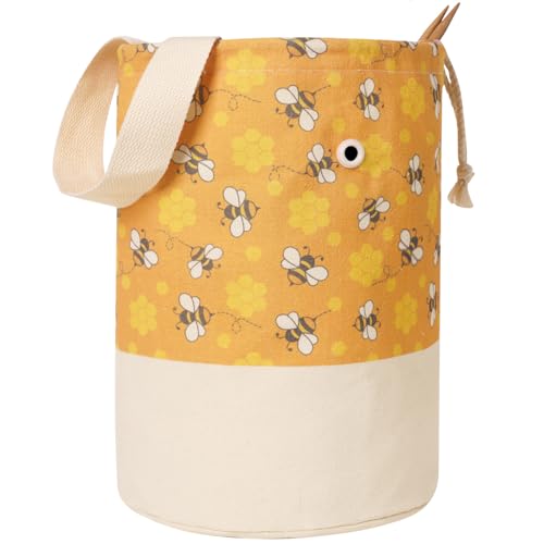 TOGETRUE Garntasche, Strick-/Häkeltasche, tragbare Garnaufbewahrungstaschen, Organizer für Häkelprojekte, zum Aufbewahren von Knäuel, kurze Stricknadel (groß, Bienen) von TOGETRUE