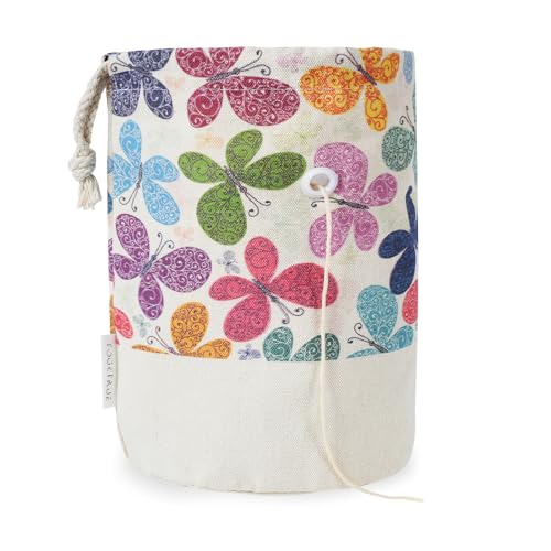 TOGETRUE Garntasche, kleine Strick-/Häkeltasche, tragbare Garnaufbewahrungstaschen, Organizer für Häkelprojekte, zum Aufbewahren von Knäuel, kurze Stricknadel (Schmetterling) von TOGETRUE