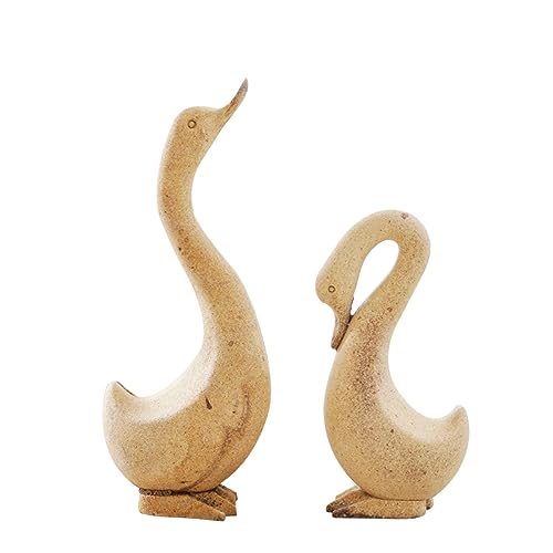 TOGEVAL 1 Paar DIY Holz Tierfigur Gans Unfertiges Holzornament für Schreibtisch Kreatives Bastelprojekt für Wohnaccessoires für Familie aus Hochwertigem Holz Gefertigt von TOGEVAL