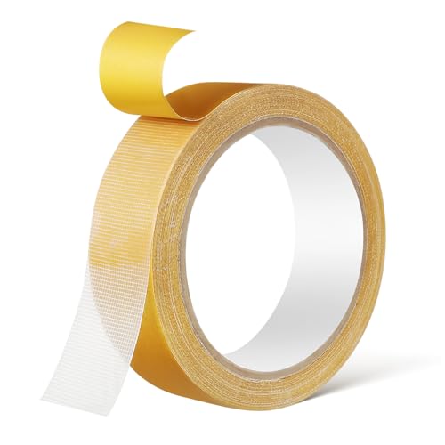 TOGEVAL 1 Rolle Doppelseitiges Gewebeklebeband Starkes und Flexibles Klebeband mit Gitterstruktur für Teppiche Vorhänge Poster und Reparaturen Robust und Langanhaltend von TOGEVAL