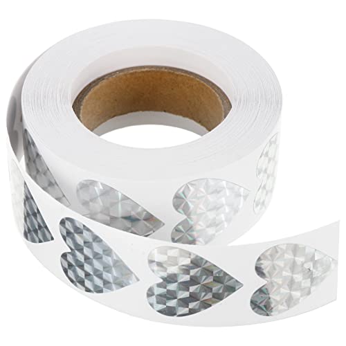 TOGEVAL 1 Rolle Farbige Herzaufkleber Selbstklebende Etiketten für Dekoration und Verpackung pro Rolle für Hochzeiten Geburtstagsfeiern und von TOGEVAL