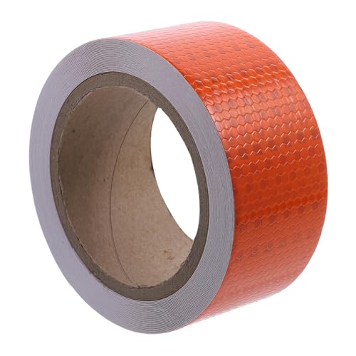 TOGEVAL 1 Rolle Reflektierendes Klebeband Sicherheitsaufkleber Warnband Vorsicht Warnaufkleber Reflektorband Für Anhänger Sicherheits Reflektorband Orange Reflektorband Sicherheitsband von TOGEVAL