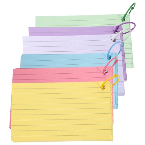 TOGEVAL 1 Satz Indexkarten mit Ringen Lernkarten Gelochte Karteikarten für Vokabeln Notizen und Erinnerungen und Tragbares Notizbuch Cremefarbe von TOGEVAL