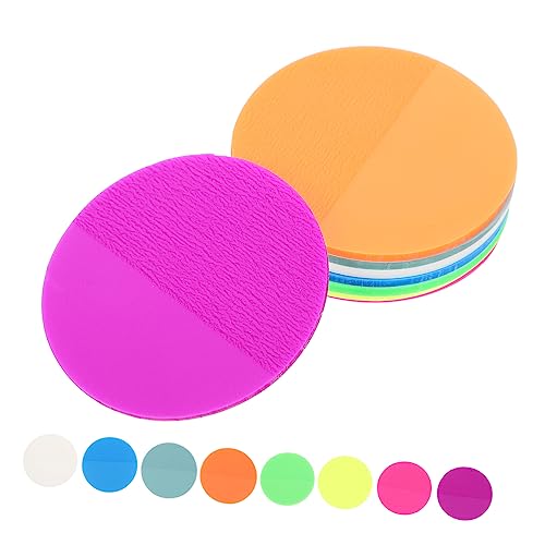 TOGEVAL 1 Satz Runder Selbstklebender Memo Sticker Farben Fluoreszierend Wiederverwendbare Notizblätter für Büro Schule und Zuhause aus Pet Material für To Do Listen und Wichtige Notizen von TOGEVAL