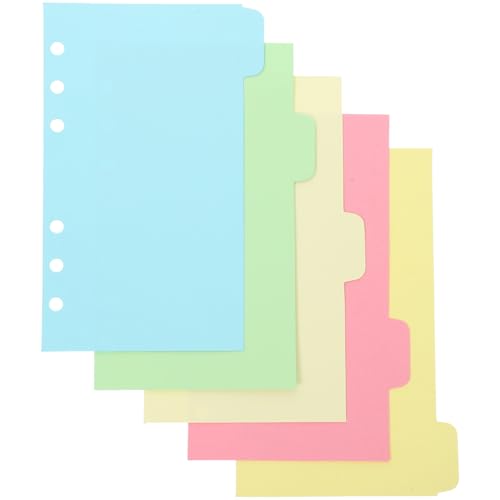 TOGEVAL 10 Blatt Bunte Index registerblätter mit Notizbuch Trennblätter mit Reitern Farbige Ringbuch Einlagen für Organizer und Ordner Praktische Seitenmarkierer von TOGEVAL