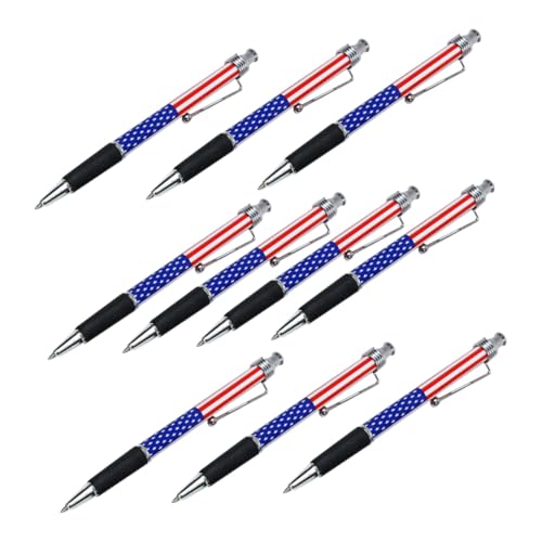 TOGEVAL 10 Stück Büro Schreibstift Patriotische Stifte Personalisierte Stifte Home Office Zubehör Kugelschreiber Glatter Kugelschreiber Tintenstift Schreibtischzubehör von TOGEVAL