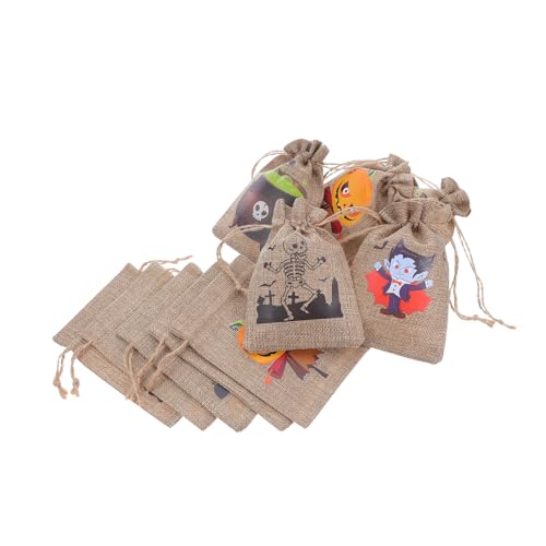 TOGEVAL 10 Stück Halloween Sackleinen Beutel mit Kordelzug Wiederverwendbare Kleine Süßigkeiten Taschen Strapazierfähige Geschenktüten für Party Snacks und Halloween Geschenkverpackung TOGEVAL 10 Stück Halloween Sackleinen Beutel mit Kordelzug Wiederverwendbare Kleine Süßigkeiten Taschen Strapazierfähige Geschenktüten für Party Snacks und Halloween Geschenkverpackung von TOGEVAL