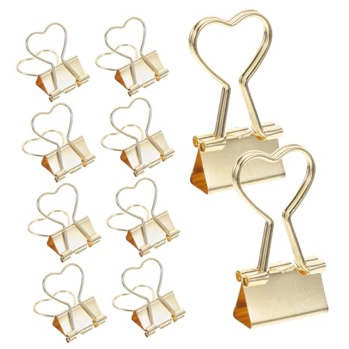 TOGEVAL 10 Stück Kleine Büroklammern Bunte Binder Clips für Büro Zuhause Wiederverwendbare Metallclips für Dokumente Kreative und Praktische Bürobedarf für Lehrer und Organisatoren von TOGEVAL