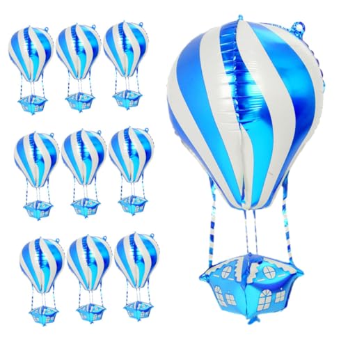 TOGEVAL 10 Stück Teiliges Aluminiumfolie Heißluftballons Lebendige Lichtechte Partydeko für Geburtstag Babyparty Hochzeit Einfach zu Handhaben Festliche Fotorequisite von TOGEVAL