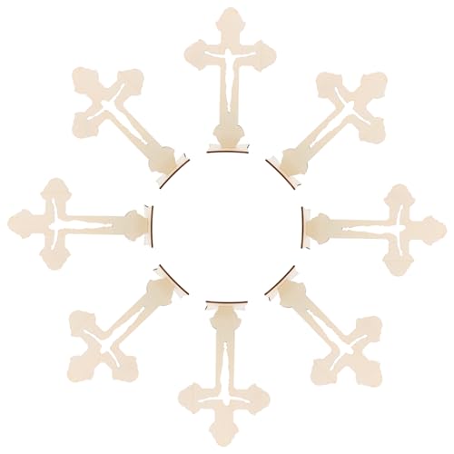 TOGEVAL 10 Stück Teiliges Holz Kreuz Deko DIY Tischkreuz Ornament aus Natürlichem Holz für Kreative Bastelprojekte für Zuhause und Bürodeko von TOGEVAL