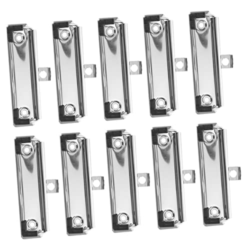 TOGEVAL 10 Stück Teiliges Metall Klemmbrett Clips für Dokumente Bürobedarf Einfach zu Verwenden mit Gummifüßen für Sicheres Klemmen von Unterlagen für Schule und Büro von TOGEVAL