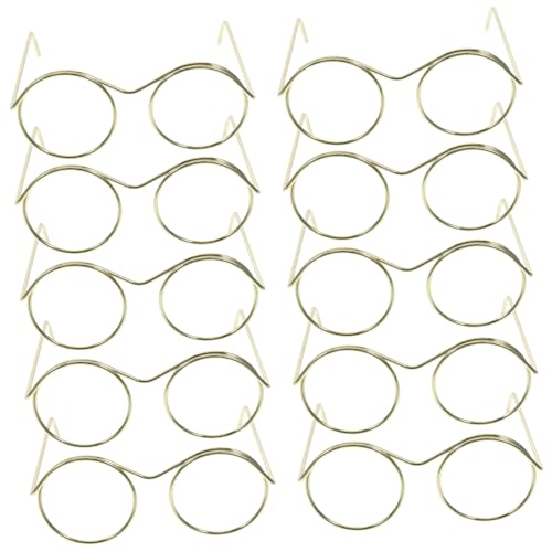 TOGEVAL 10 Stücke Metall Halbe Gläser Für Puppen Mini Handwerk Sonnenbrille Vintage Puppenhaus Puppe Brillen Set TOGEVAL 10 Stücke Metall Halbe Gläser Für Puppen Mini Handwerk Sonnenbrille Vintage Puppenhaus Puppe Brillen Set von TOGEVAL