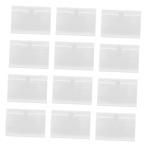 TOGEVAL 100 Stück Etikettenhalter Aus Kunststoff: Für Drahtregale, Transparente Etikettenclips Für Körbe, Für Preisschilder, Pvc-schilderhalter Für Supermärkte von TOGEVAL