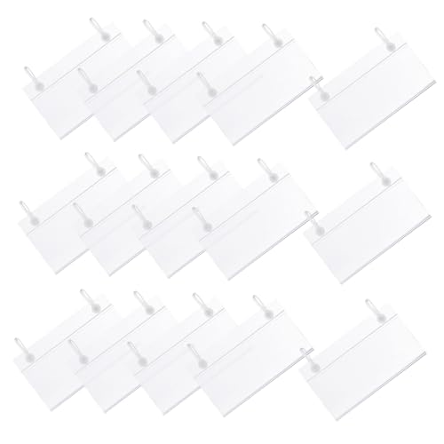 TOGEVAL 100 Stück Preisetikettenhalter mit Doppelhaken Transparente Label Clips für Drahtregale Wiederverwendbare Preisschildhalter für Supermarkt Einzelhandel und Lagerorganisation von TOGEVAL