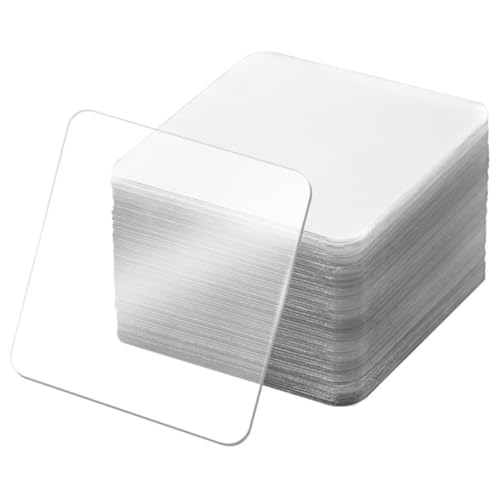 TOGEVAL 100 Stück Transparentes Doppelseitiges Klebeband Spurlos Stark Haftend Quadratisch Selbstklebend für Wandbefestigung ohne Bohren Vielseitig für Fotos Poster Möbel Dekoration von TOGEVAL