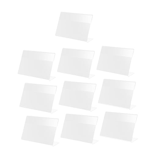 TOGEVAL 10Stücke Form Acryl Schild Stand Transparente Zeichenhalter für und Namensschilder Stabil und Langlebig für Einzelhandel und Veranstaltungen von TOGEVAL