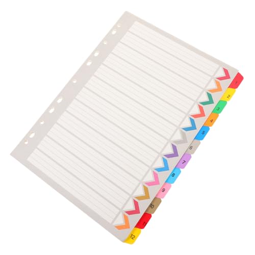 TOGEVAL 12 Blatt Ringbuch Trennblätter Bunte Indexkarten für Notizblöcke Praktische Binder Tabs zur Individuellen Kategorisierung und Schnellen TOGEVAL 12 Blatt Ringbuch Trennblätter Bunte Indexkarten für Notizblöcke Praktische Binder Tabs zur Individuellen Kategorisierung und Schnellen von TOGEVAL