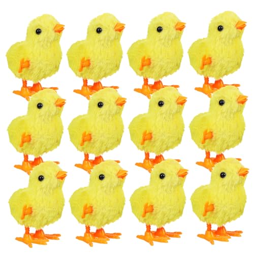TOGEVAL 12 Stück Aufzieh Küken Flauschige Plüschküken für Hüpfendes Huhn mit Wind Up Mechanismus als Partygeschenke und Mitgebsel für Mädchen TOGEVAL 12 Stück Aufzieh Küken Flauschige Plüschküken für Hüpfendes Huhn mit Wind Up Mechanismus als Partygeschenke und Mitgebsel für Mädchen von TOGEVAL