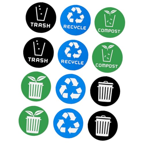 TOGEVAL 12 Stück Teiliges Recycling Aufkleber PVC Mülltonnenbeschriftung Mülltrennung Etiketten Klare Sicht Große Runde Sticker zur Abfallklassifikation Praktisch Langlebig TOGEVAL 12 Stück Teiliges Recycling Aufkleber PVC Mülltonnenbeschriftung Mülltrennung Etiketten Klare Sicht Große Runde Sticker zur Abfallklassifikation Praktisch Langlebig von TOGEVAL