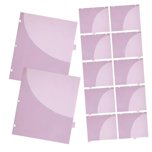 TOGEVAL 12 Stück Teiliges Trennblätter mit Laschen Violette Dokumenten organizer Taschen für Ringbücher Geeignet als Binder Dividers und Receipt Binder Praktische Ablage für Büro und von TOGEVAL