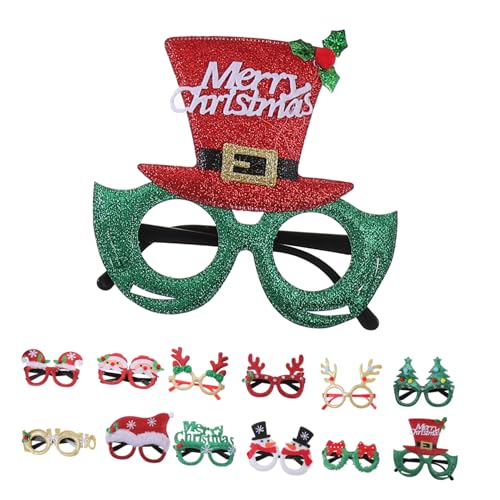 TOGEVAL 12 Stück Teiliges Weihnachtsbrillen aus Leichtem Kunststoff Bunte Xmas Party Eyewear mit Festlichem Design Foto Requisiten und Dekoration für Weihnachtsfeiern Karneval und TOGEVAL 12 Stück Teiliges Weihnachtsbrillen aus Leichtem Kunststoff Bunte Xmas Party Eyewear mit Festlichem Design Foto Requisiten und Dekoration für Weihnachtsfeiern Karneval und von TOGEVAL