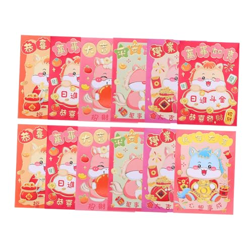 TOGEVAL 120 Stück Rote Umschläge Jahr Des Pferdes Cartoon Pferd Design Traditionelle Hongbao Für Frühlingsfest Glückliche Geldgeschenke Festliche Papierumschläge von TOGEVAL