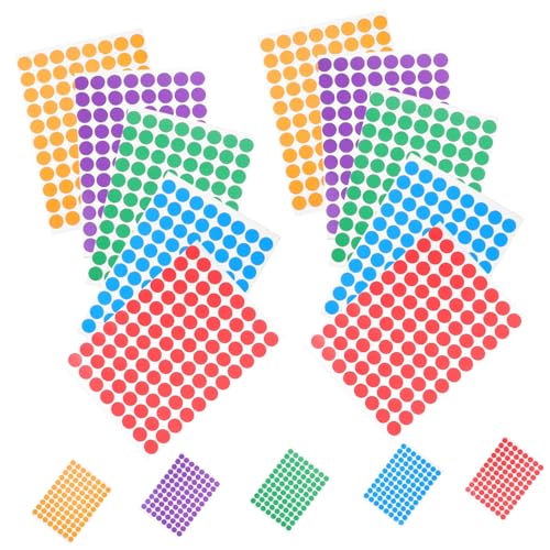 TOGEVAL 15 Blatt Selbstklebende Runde Aufkleber Bunte Punktetiketten für Schule Büro und Organisation Farben pro Blatt TOGEVAL 15 Blatt Selbstklebende Runde Aufkleber Bunte Punktetiketten für Schule Büro und Organisation Farben pro Blatt von TOGEVAL