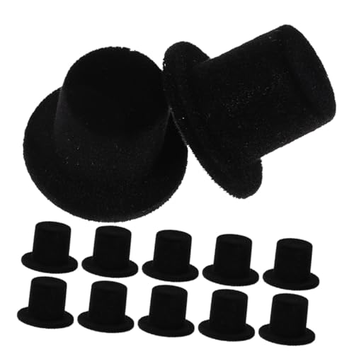 TOGEVAL 15 Stück Teiliges Mini Zylinderhut Kleine Dekorative Puppenhüte aus Schwarzem Velours DIY Bastelaccessoires für Weihnachts und Halloween Deko für Puppen Schneemänner und TOGEVAL 15 Stück Teiliges Mini Zylinderhut Kleine Dekorative Puppenhüte aus Schwarzem Velours DIY Bastelaccessoires für Weihnachts und Halloween Deko für Puppen Schneemänner und von TOGEVAL