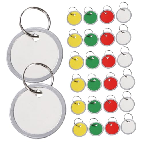 TOGEVAL 150 Stück Blanko Etikettenanhänger, Schlüsselanhänger Mit Etiketten, Schlüsseletiketten, Schlüsselringe Mit Anhängern, Kompakte Schlüsselanhänger, Schlüsselmarker Anhänger, von TOGEVAL