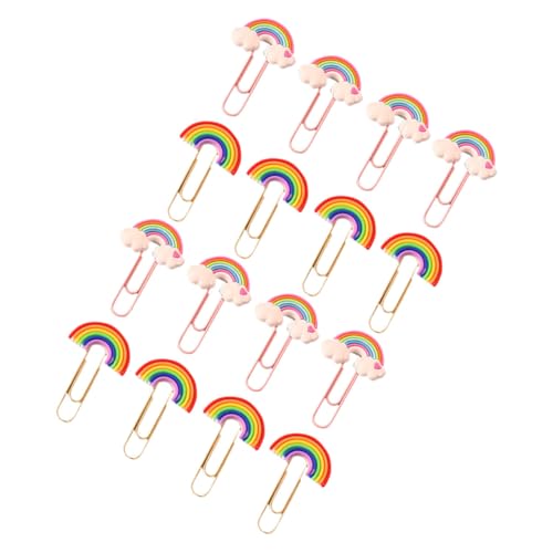 TOGEVAL 16 Stück Teiliges Bunte Stabile PVC Büroklammern Flexible Lesezeichen Clips für Home Office Schule Dokumentenmarkierung und DIY Vielseitig Einsetzbar für Fotos Notizen Akten von TOGEVAL