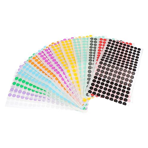 TOGEVAL 18 Blatt Runde Farbige Klassifizierungsaufkleber Selbstklebende Markierungssticker für Einfache Beschriftung Zufällige Farben für Organisation und Notizen Zufällige Farbe von TOGEVAL
