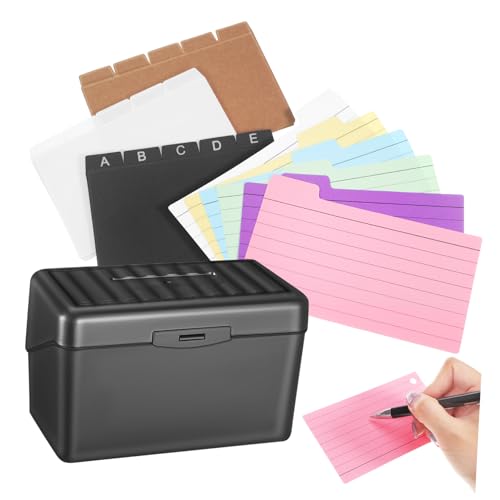 TOGEVAL 1Satz Karteikarten Organizer mit Bunten Lernkarten und Metallringen Set für Studium Büro und Zuhause Notizen und Lernen von TOGEVAL