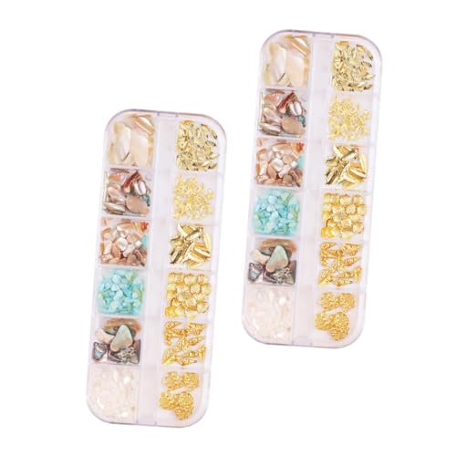 TOGEVAL 2 Boxen Fächer Nageldekorationsset Boxen DIY Maniküre Charms aus Legierung Muschelsplittern Leicht und Langlebig Kreative Nail Art Supplies für Damen Einfach Anzuwenden und TOGEVAL 2 Boxen Fächer Nageldekorationsset Boxen DIY Maniküre Charms aus Legierung Muschelsplittern Leicht und Langlebig Kreative Nail Art Supplies für Damen Einfach Anzuwenden und von TOGEVAL